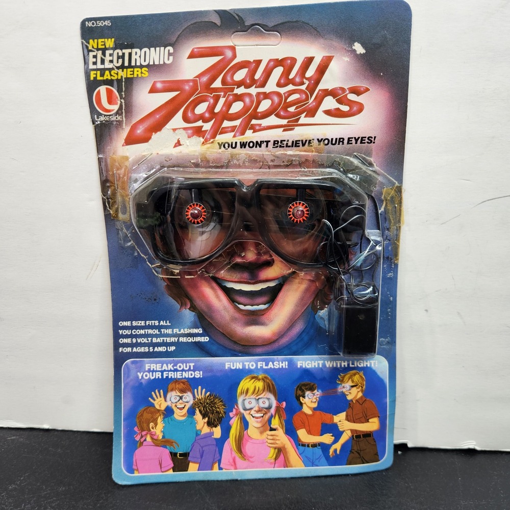 Vintage 1979 Lakeside Zany Zappers Electronic Flashing Glasses Novelty Toy 5045
